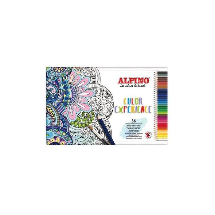 Alpino Lápices De Colores Experience Acuarelables 177 mm Estuche Metálico 36 Unidades