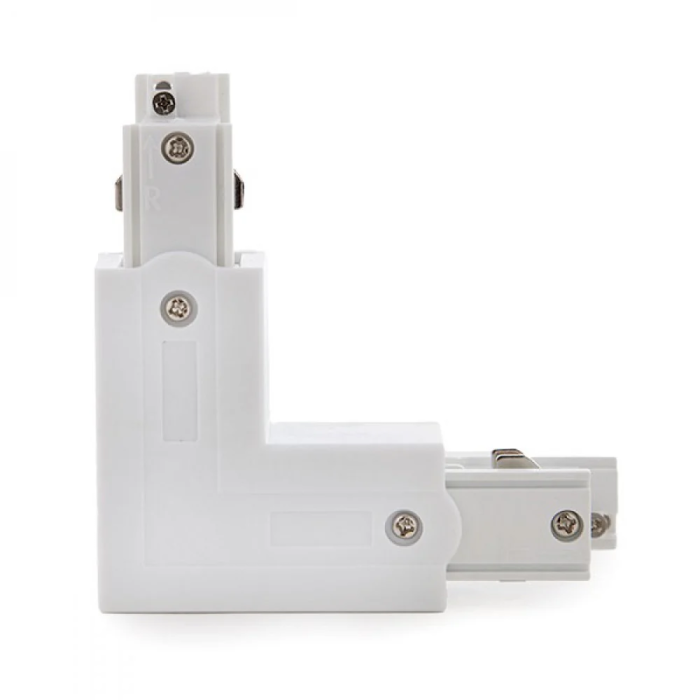 Conector L Carril Trifásico Blanco