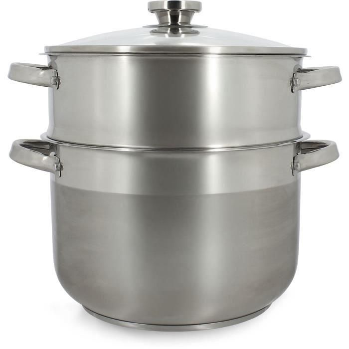 Cuscús - MENASTYL - 4615450 - Acero inoxidable - 10 litros - Apto para todo tipo de fuegos, incluida inducción Cuscús - MENASTYL - 4615450 - Acero inoxidable - 10 litros - Apto para todo tipo de fuegos, incluida inducción