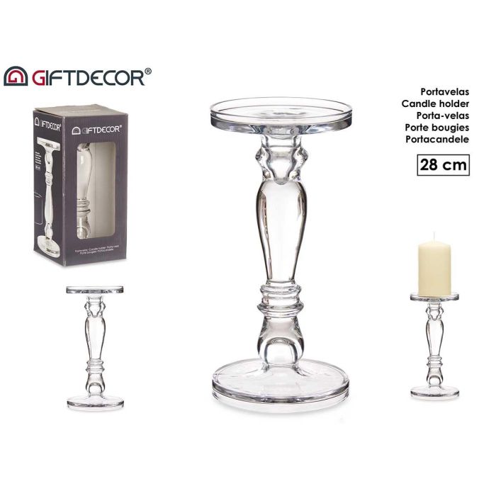 Candelabro Cristal Anillo M 28Cm Giftdecor (6 Unidades) 0 Candelabro Cristal Anillo M 28Cm Giftdecor (6 Unidades) 0