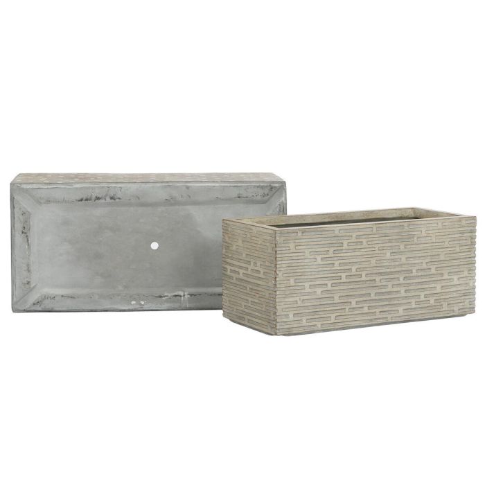 Jardinera Home ESPRIT Beige Fibra de Vidrio Magnesio 74,5 x 37,5 x 37,5 cm 2