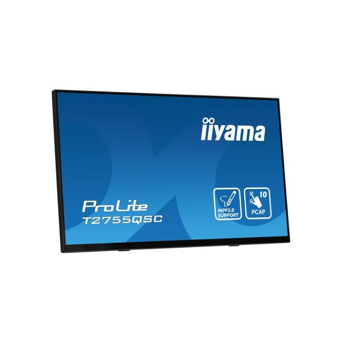 Iiyama T2755QSC-B1 Monitor 27" IPS 2560x1440 Táctil Multitáctil PCAP 10 Puntos MPP2.0 con Lápiz Compatible, Bisel Plano, Negro 3