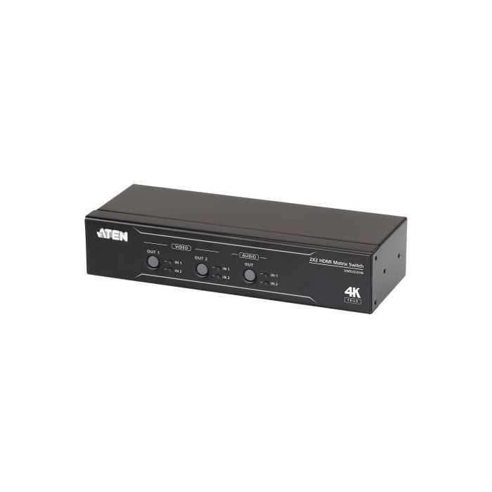 Aten VM0202HB Matriz HDMI 2x2 True 4K con Desincrustador Audio, Soporta 4096x2160 @60Hz (4:4:4), HDR y 18 Gbps 0 Aten VM0202HB Matriz HDMI 2x2 True 4K con Desincrustador Audio, Soporta 4096x2160 @60Hz (4:4:4), HDR y 18 Gbps 0