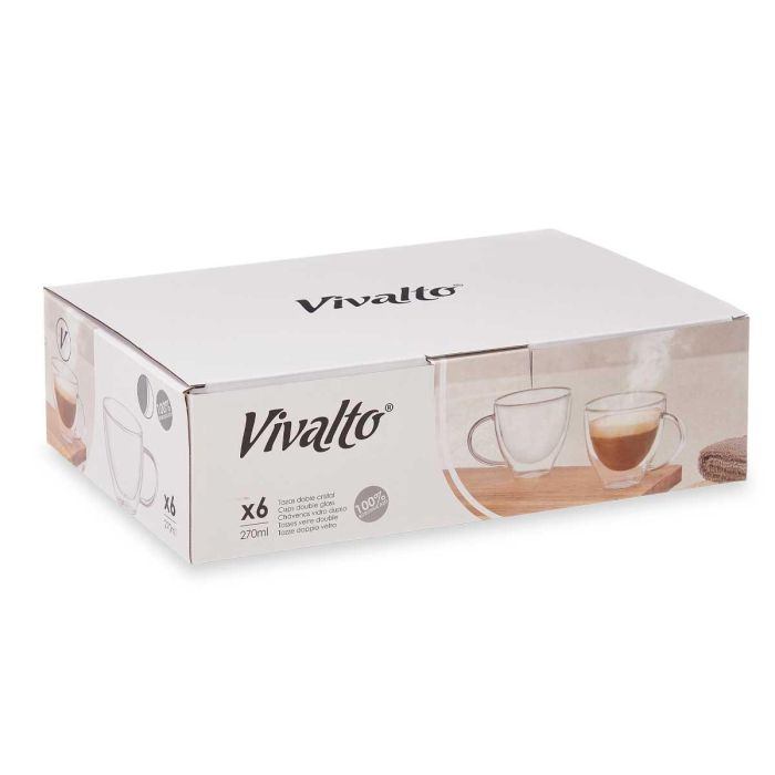 Taza Desayuno Borosilicato 270 ml Vivalto 11x8x8 cm (24 Unidades) 2 Taza Desayuno Borosilicato 270 ml Vivalto 11x8x8 cm (24 Unidades) 2