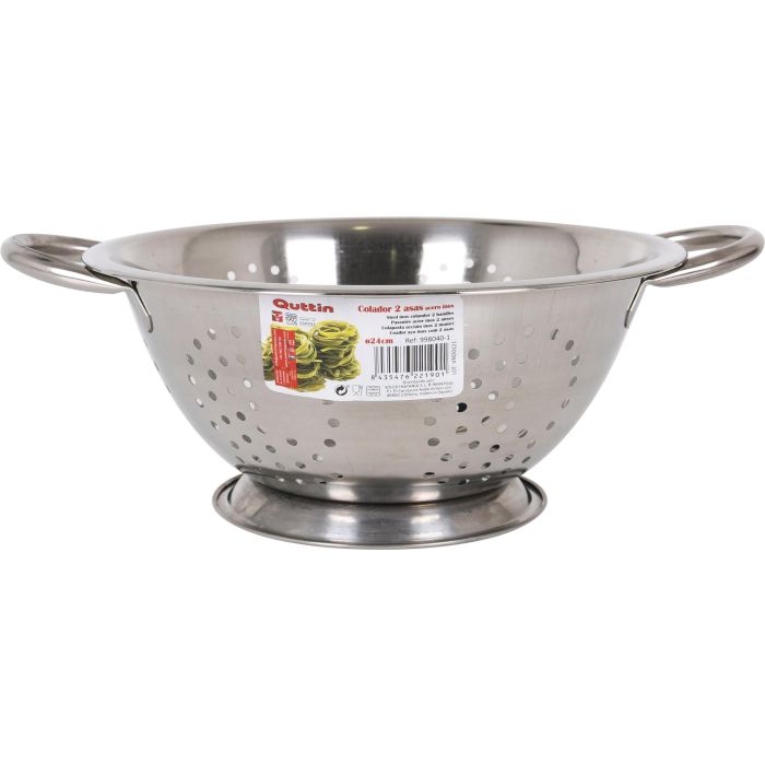 Quttin Colador de Acero con Asas, diámetro 24 cm (12 Unidades) 1