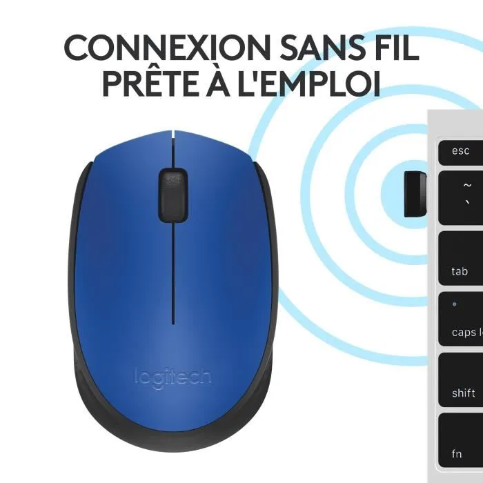 RATON LOGITECH M171 INALAMBRICO AZUL/NEGRO 5