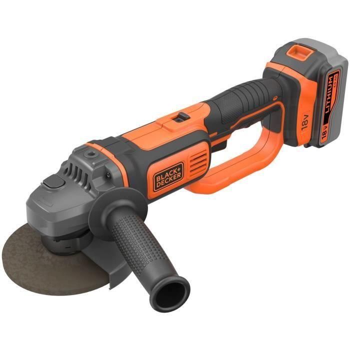 Amoladora inalámbrica - BLACK & DECKER - BCG720M1A5-QW - 18 V + 5 Discos + 1 Batería de 4 Ah 1