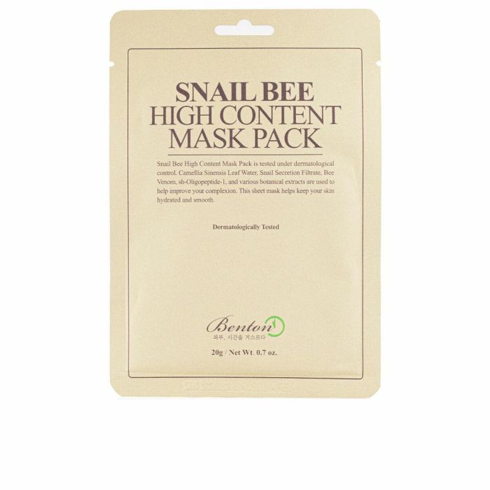 Benton Snail Bee High Content Mascarilla Facial de Tejido para Piel Seca y Sensible | Hidratante y Nutritiva 20 ml