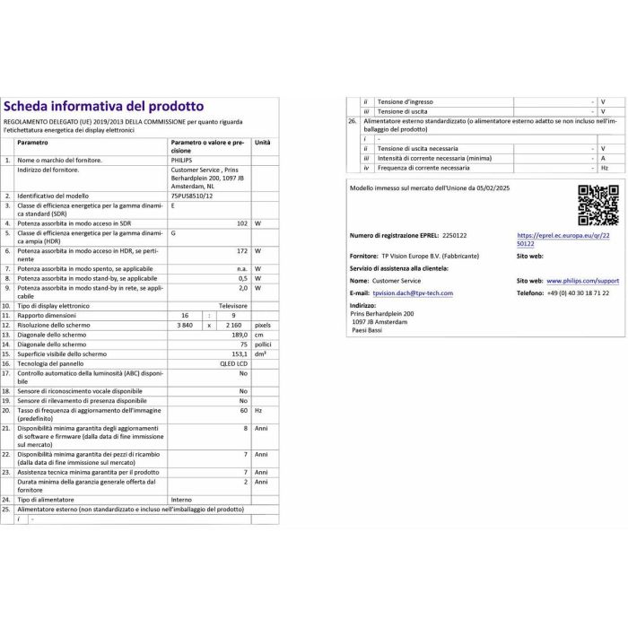 Smart TV Philips 75PUS8510/12 4K Ultra HD 75" LED HDR QLED 1