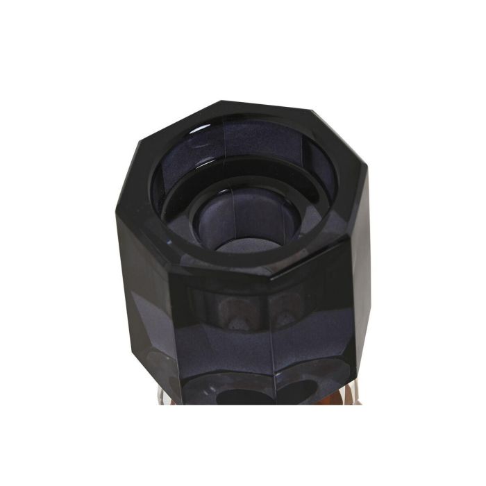 Portavelas Home ESPRIT Gris Ambar Cristal 5,5 X 5,5 X 14,7 cm 2 Portavelas Home ESPRIT Gris Ambar Cristal 5,5 X 5,5 X 14,7 cm 2