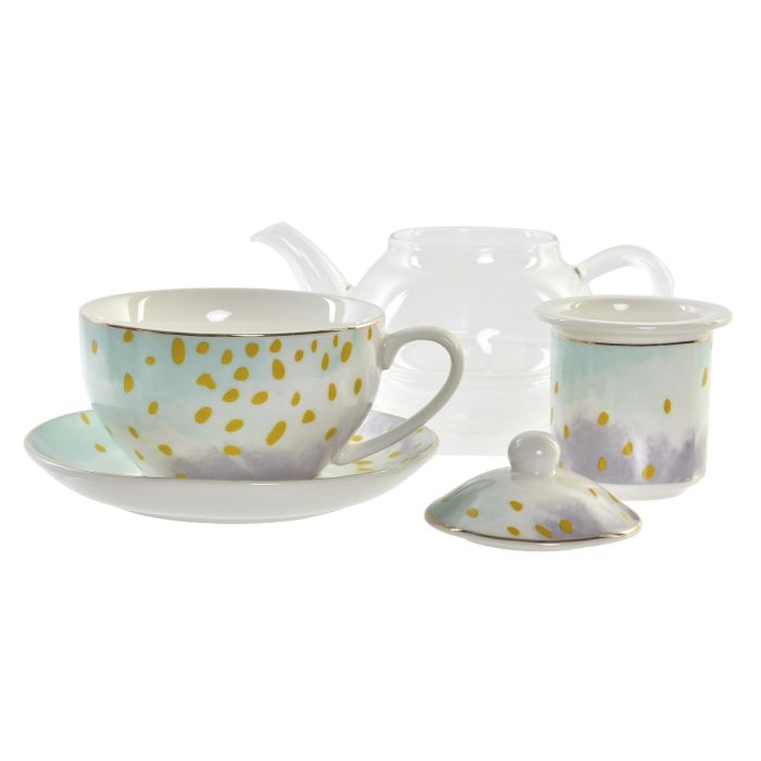 Tetera Glam DKD Home Decor Rosa Verde Menta 13.5 x 14 x 16.5 cm (2 Unidades) 2 Tetera Glam DKD Home Decor Rosa Verde Menta 13.5 x 14 x 16.5 cm (2 Unidades) 2