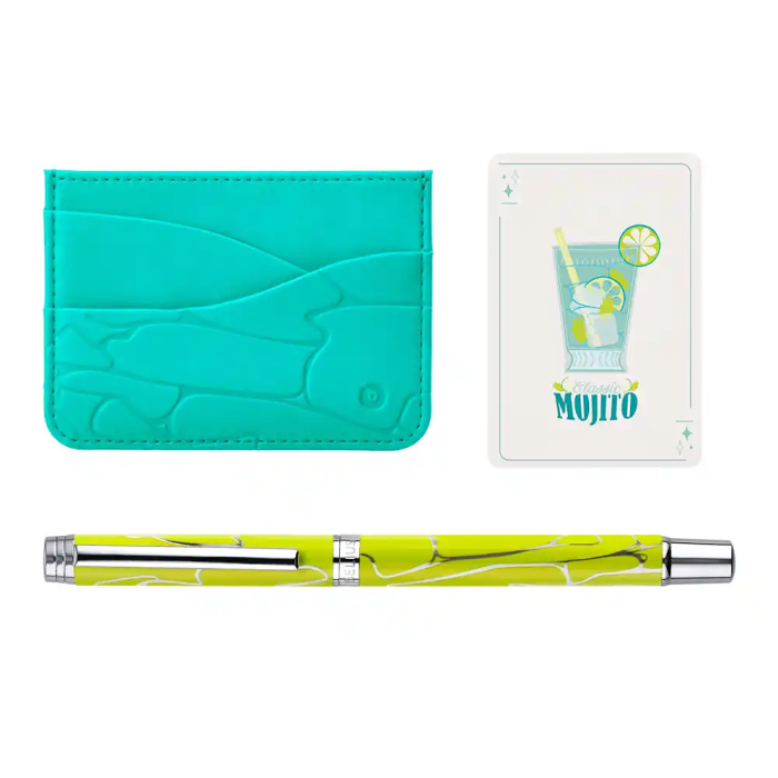 Belius Cocktails Mojito Bolígrafo y Cartera de Aluminio Verde Plateado con Relieve, Tinta Azul, Caja Diseño 6