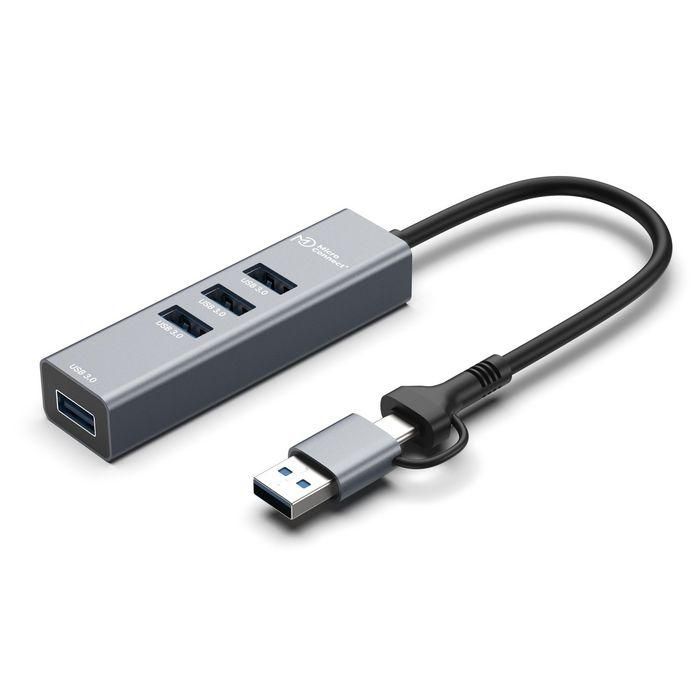 MicroConnect Premium USB 3.0 Hub 4-Port with USB-C & A connectors, 5Gbps, 0,15m MicroConnect Premium USB 3.0 Hub 4-Port with USB-C & A connectors, 5Gbps, 0,15m