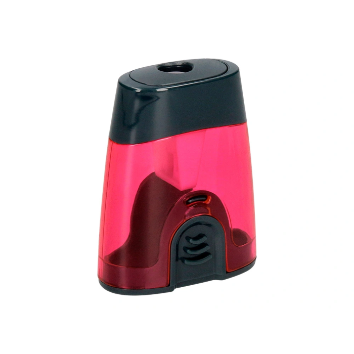 Liderpapel Sacapuntas de Plástico de 1 Uso con Depósito y Protector Metálico, Colores Surtidos 2