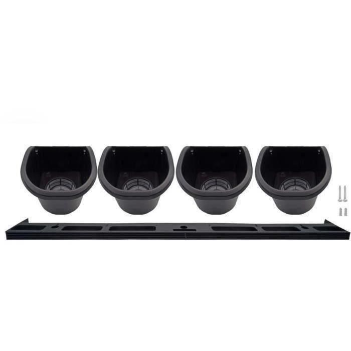 Nature 6020289 Jardinera de Pared Kit con Soporte y 4 Maceteros de 1 L, Color Negro, 15 x 60 cm Nature 6020289 Jardinera de Pared Kit con Soporte y 4 Maceteros de 1 L, Color Negro, 15 x 60 cm