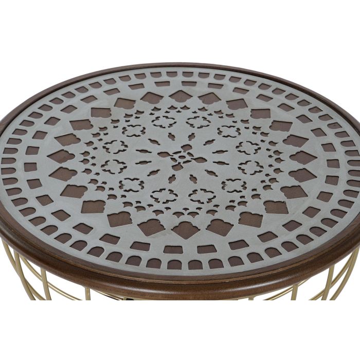 DKD Home Decor Mesita Auxiliar Vintage Negro Dorado 43.5 x 63.5 x 43.5 cm 1