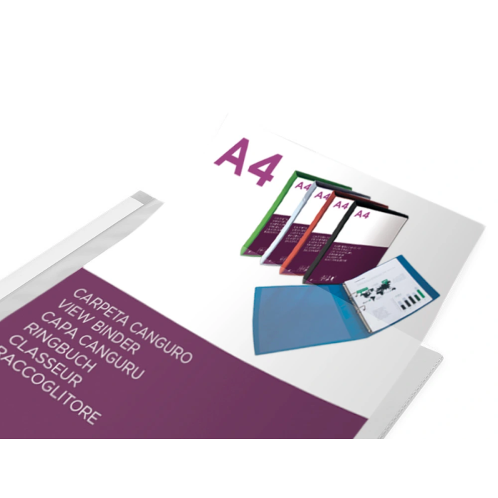 Liderpapel Carpeta Canguro 2 Anillas 25 mm Mixtas Polipropileno DIN A4 Transparente 3
