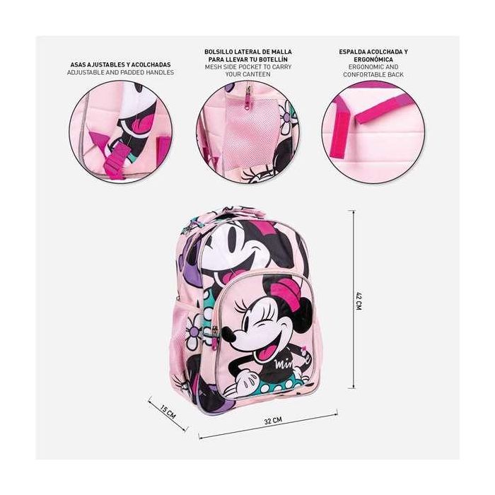 Mochila Escolar Minnie Mouse Rosa 32 x 15 x 42 cm 14