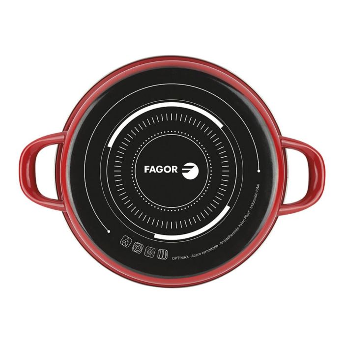 Fagor Optimax Tartera Ø26cm Roja Acero Esmaltado AISI 430 Antiadherente Xylan Plus Apta Horno y Todo Tipo de Fuegos 2 Fagor Optimax Tartera Ø26cm Roja Acero Esmaltado AISI 430 Antiadherente Xylan Plus Apta Horno y Todo Tipo de Fuegos 2