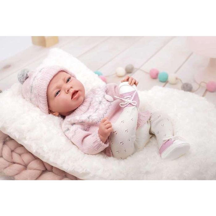 Muñecas Arias Muñeca Elegance Dafne 40 cm Cuerpo Blando Traje Rosa Cojín Muñeco con Peso 7