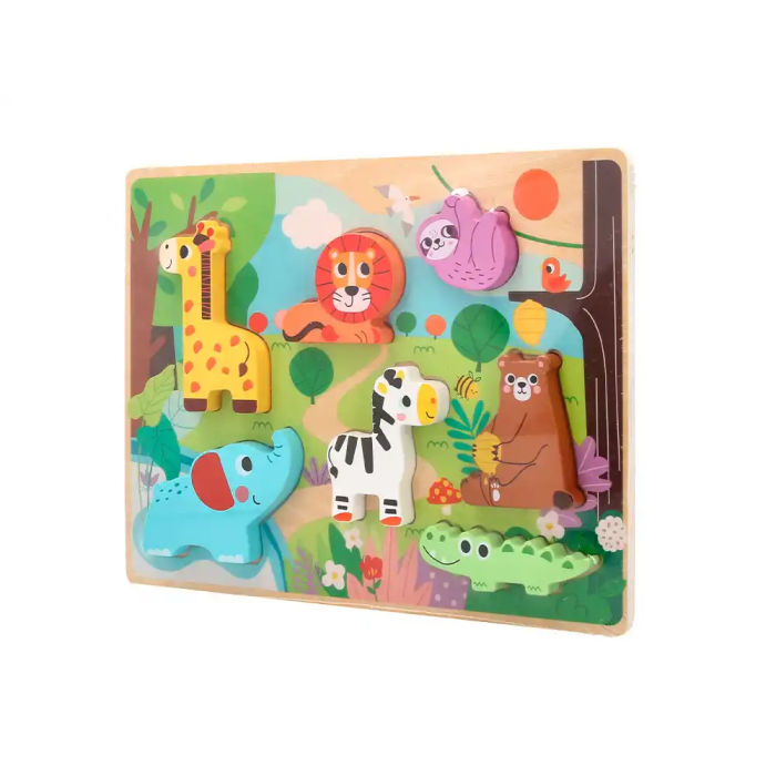 Imaginovo Puzle Infantil Madera 3D Animales +12 Meses 8 Piezas 29,5x22x1,7cm 5