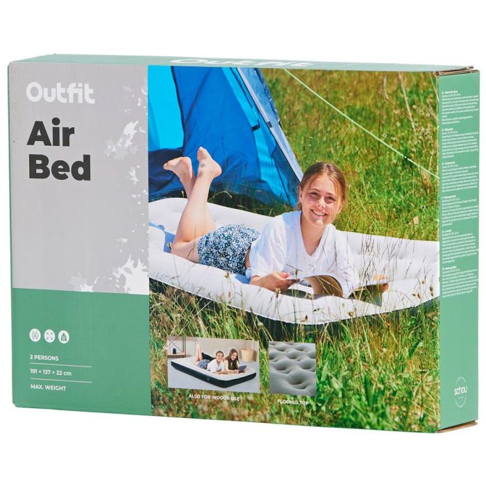 Outfit Cama de Aire Doble 191x137x22 cm Inflable para Exterior e Interior, Colchón Cómodo 2