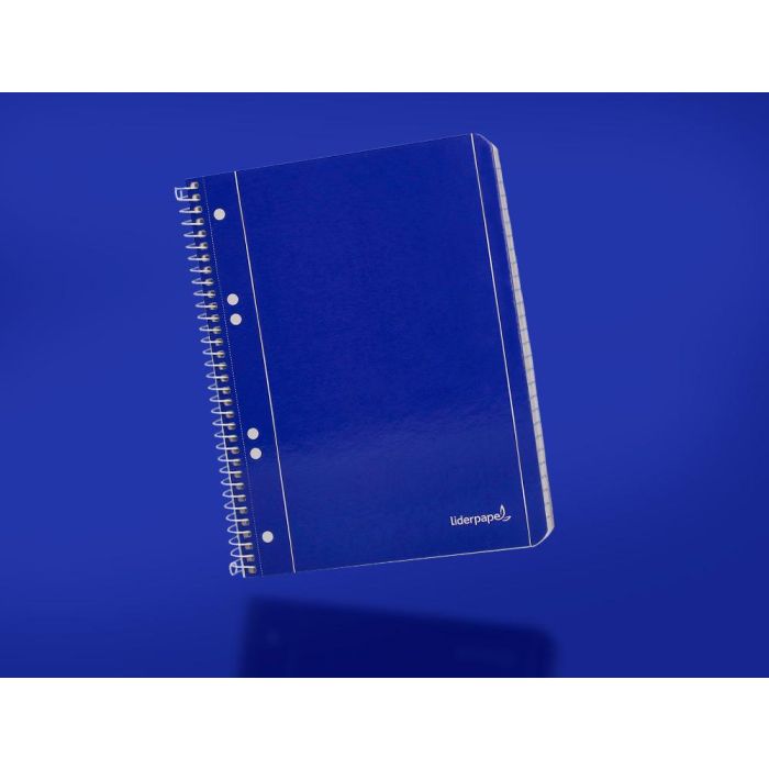 Cuaderno Espiral Liderpapel A5 Micro Serie Azul Tapa Blanda 80H 75 gr Horizontal 6 Taladros Azul 3