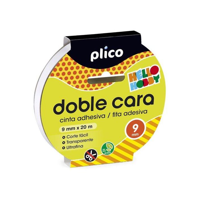 Cinta Adhesiva Doble Cara Plico Rollo 9X20