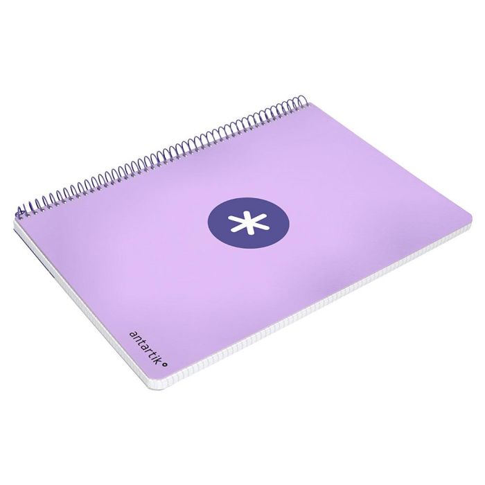 Cuaderno Espiral Liderpapel A4 Micro Antartik Tapa Dura 80H 100 gr Cuadro 5 mm Sin Bandas 4 Taladros Color Lavanda 9