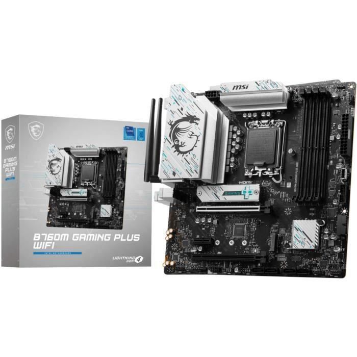 MSI Placa Base B760M GAMING PLUS WiFi, Intel LGA 1700, B760, DDR5, 192GB, Wi-Fi 6E, Bluetooth 5.3, 911-7D99-017 0 MSI Placa Base B760M GAMING PLUS WiFi, Intel LGA 1700, B760, DDR5, 192GB, Wi-Fi 6E, Bluetooth 5.3, 911-7D99-017 0