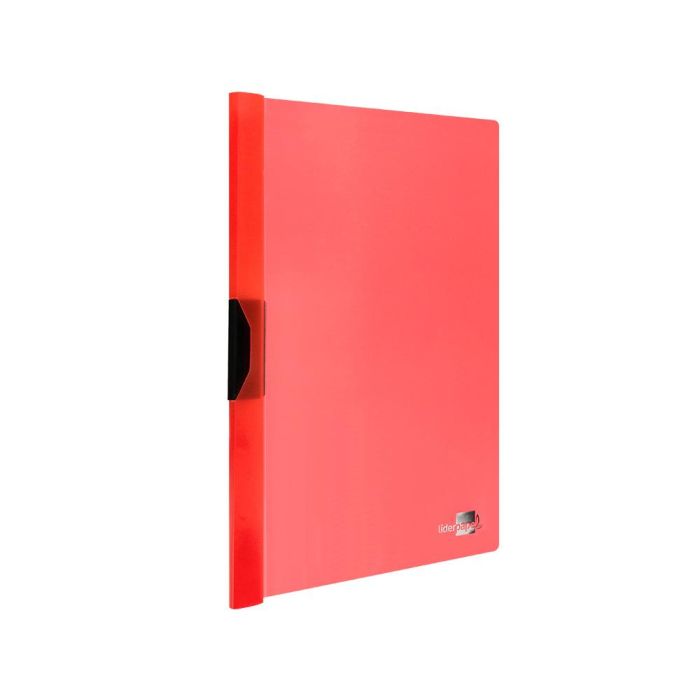 Carpeta Liderpapel Dossier Pinza Lateral Polipropileno Din A4 Rojo Translucido 60 Hojas Pinza Deslizante 3