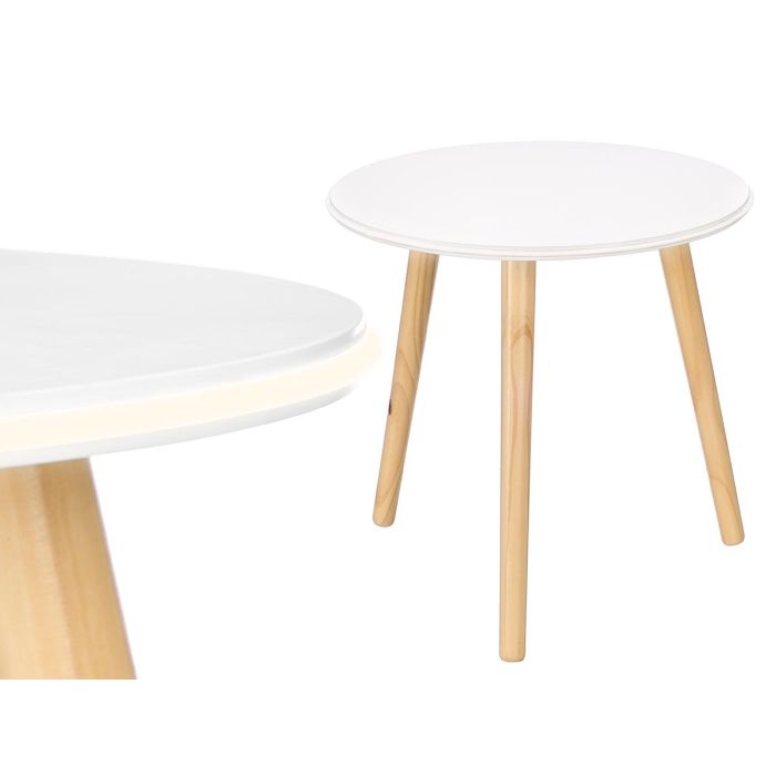 Giftdecor Mesa Auxiliar LED Blanca 40x40x40 cm (Set de 6)