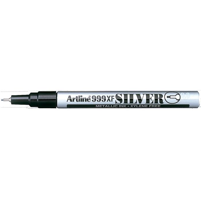 Rotulador Artline Marcador Permanente Tinta Metalica Ek-999 Plata Punta Redonda 0.8 mm 12 unidades 1