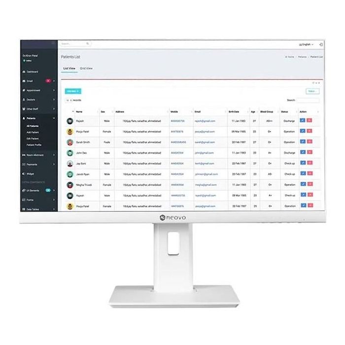 AG Neovo ME-2701 Monitor de 27" Full HD IPS Blanco, 5ms, 100Hz, HDMI, DisplayPort 3