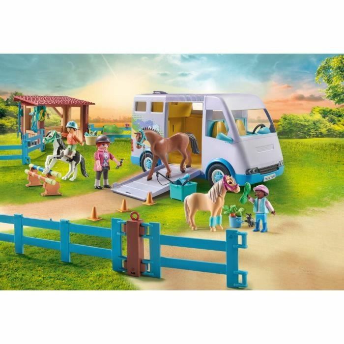 PLAYMOBIL 71493 Furgoneta para caballos y ponis con recinto 4