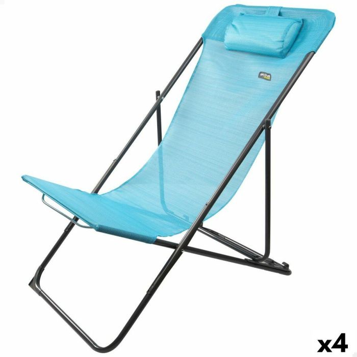 Tumbona reclinable Aktive Azul 53 x 87 x 78 cm (4 Unidades) Tumbona reclinable Aktive Azul 53 x 87 x 78 cm (4 Unidades)