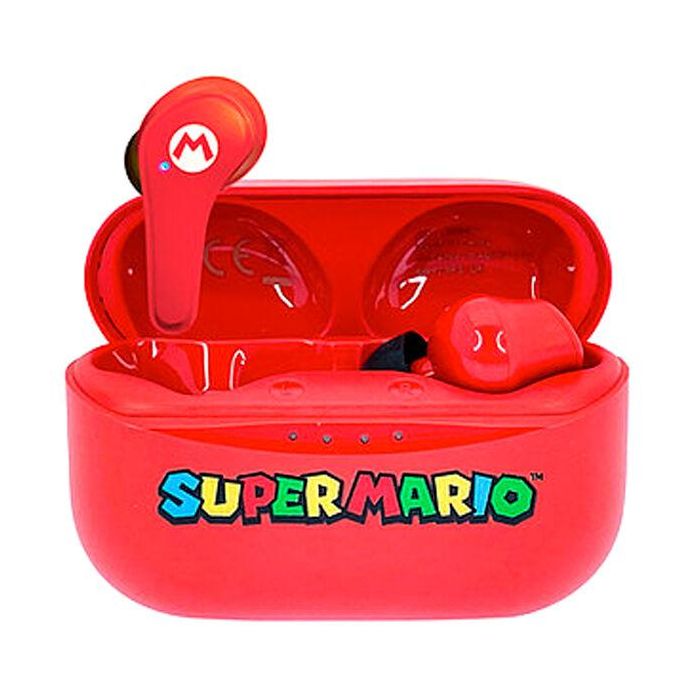 OTL Technologies Auriculares Inalámbricos Infantiles TWS Bluetooth 5.0 de Super Mario Red - 6h Batería