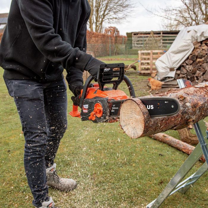 Motosierra a batería - Doble potencia - POWDPGCSS2 - Podadora inalámbrica de 40 V - Barra guía de 350 mm - Incluye batería y cargador 2