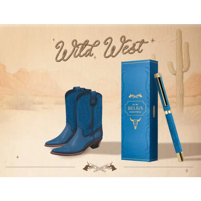 Belius Roller Wild West Azul Marino Dorado Tinta Negra Caja de Diseño 3