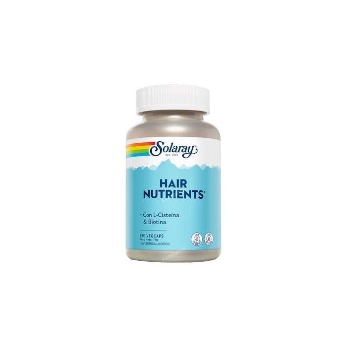 SOLARAY Hair Nutrients 120 Cápsulas. Multivitamínico con Biotina y Zinc para el Mantenimiento Capilar. Apto Veganos.