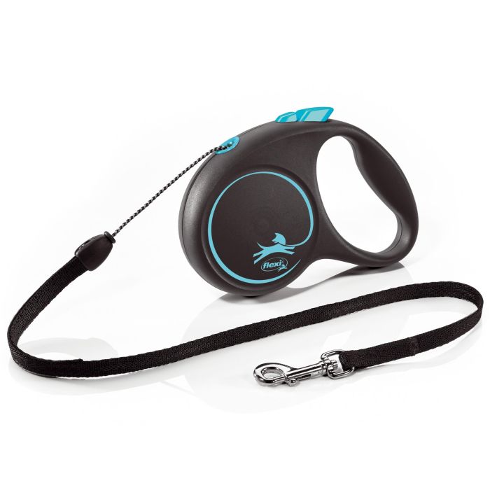 Flexi Correa Retráctil para Perro Black Design S de Cordón, 5 Metros Azul con Carcasa Negra 3 Flexi Correa Retráctil para Perro Black Design S de Cordón, 5 Metros Azul con Carcasa Negra 3
