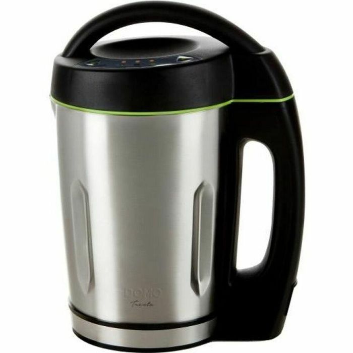 Domo DO498BL Licuadora Calentada 1.6L para Sopas Rápidas y Batidos, Sopa Maker con Jarra Acero Inoxidable 1000W Negro