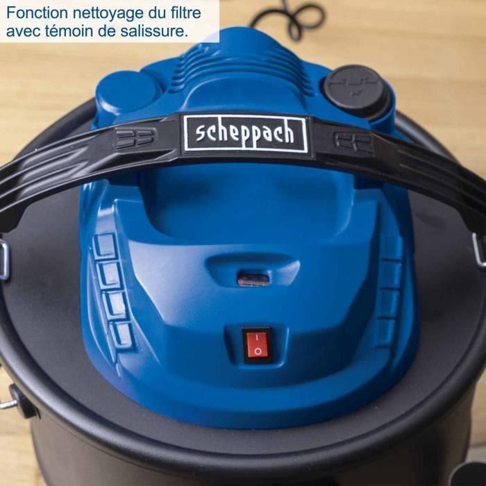 Scheppach SCH4046664243328 Aspirador de Cenizas AVC25, Depósito 20L, Potencia 1300W para Limpieza de Chimeneas y Estufas 5