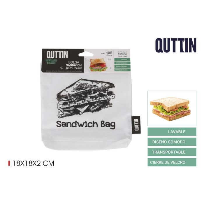 Quttin Bolsa Para Sandwich Reutilizable 18x18x2 cm (24 Unidades) Quttin Bolsa Para Sandwich Reutilizable 18x18x2 cm (24 Unidades)