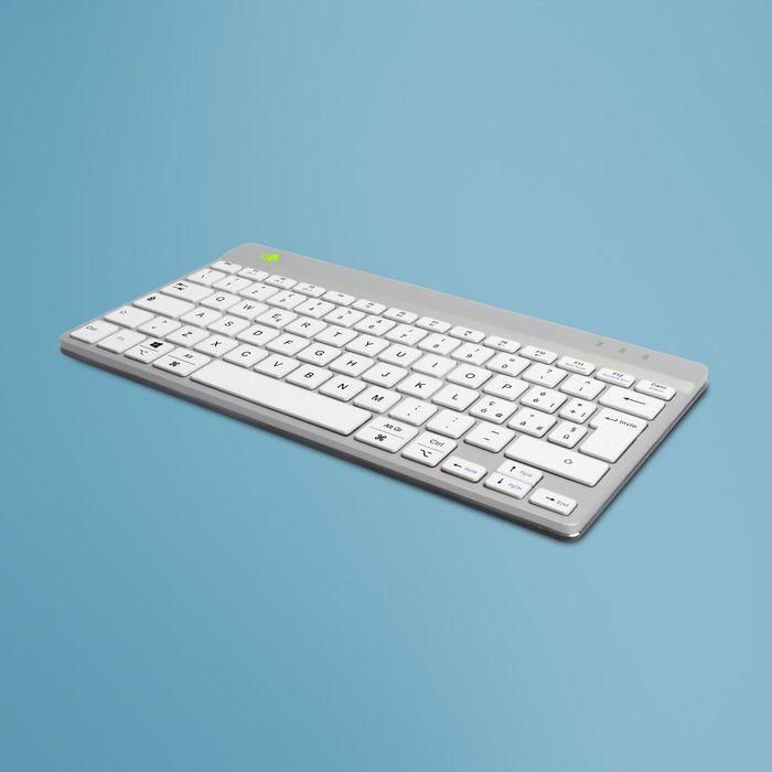 R-Go Tools Teclado Compacto Ergonómico R-Go Compact Break, QWERTY (IT), Bluetooth, Blanco, Software de Descanso Integrado R-Go Tools Teclado Compacto Ergonómico R-Go Compact Break, QWERTY (IT), Bluetooth, Blanco, Software de Descanso Integrado