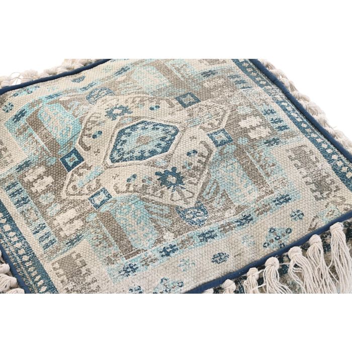 DKD Home Decor Cojin Suelo Estilo Arabe Azul Beige 40 x 40 x 40 cm 1