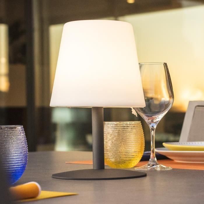 Lámpara de mesa LED LUMISKY Inalámbrica Standy Mini Rock - Al. 25 cm - Gris y blanco 4 Lámpara de mesa LED LUMISKY Inalámbrica Standy Mini Rock - Al. 25 cm - Gris y blanco 4