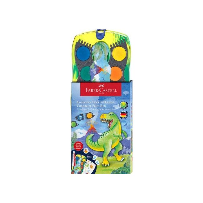 Acuarelas Faber-Castell Connector Dinosaurio Estuche De 12