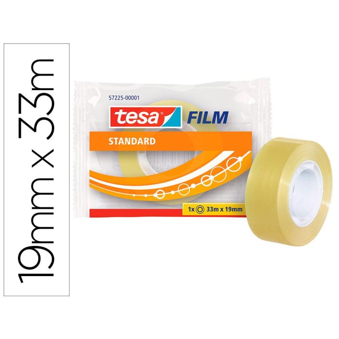 Tesa Film Cinta Adhesiva Transparente Standard Flowpack Rollo 19 mm X 33M