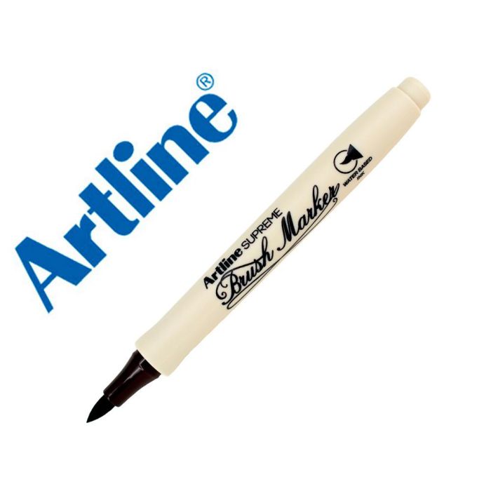 Rotulador Artline Supreme Brush Epfs Pintura Base De Agua Punta Tipo Pincel Trazo Fino Marron Oscuro 12 unidades